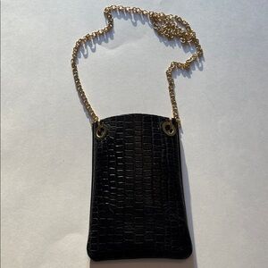 NWOT. Leather crossbody cellphone bag.